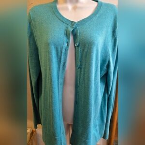 Eddie Bauer Womens Cardigan Cotton Blend Sweater SZ Large